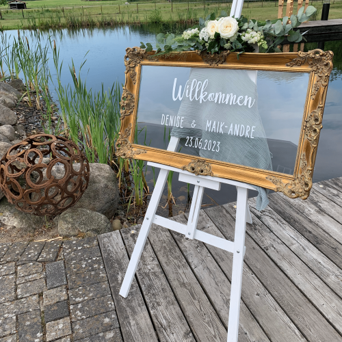 Willkommensschild am See acryl